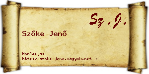 Szőke Jenő névjegykártya